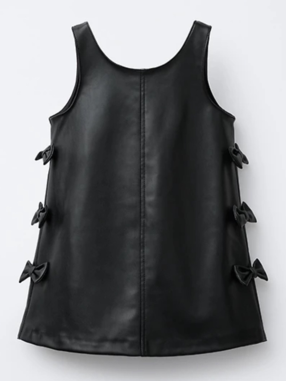Zara Girls Faux Leather Black Dress